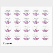 Dusty roze Paarse bloemenbruiloft dank u Ronde Sticker (Vel)