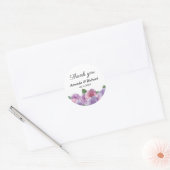 Dusty roze Paarse bloemenbruiloft dank u Ronde Sticker (Envelop)