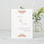 Dusty roze pampas grass sparen de Datum aankondigi Kaart (Staand voorkant)