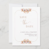 Dusty roze pampas grass sparen de Datum aankondigi Kaart (Voorkant)