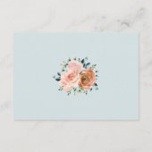 Dusty Roze Perzik Koraal Rozen Trouwreceptie Informatiekaartje (Achterkant)