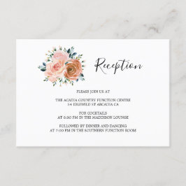 Dusty Roze Perzik Koraal Rozen Trouwreceptie Informatiekaartje