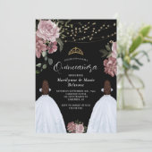 Dusty roze prinses bloementweeling quinceañera kaart (Staand voorkant)