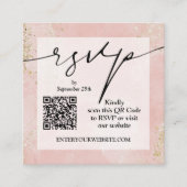 Dusty Roze QR Code Bruiloft Informatiekaartje