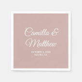 Dusty Roze Romantisch Script Gepersonaliseerde bru Servet (Voorkant)