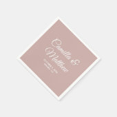 Dusty Roze Romantisch Script Gepersonaliseerde bru Servet (Hoek)