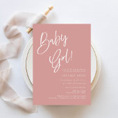 Dusty Roze/Roos baby meisje Bohemian Baby shower Kaart