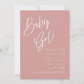 Dusty Roze/Roos baby meisje Bohemian Baby shower Kaart (Voorkant)
