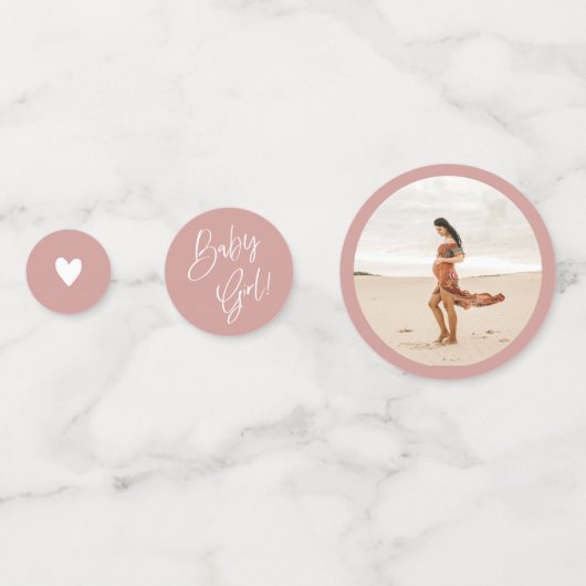 Dusty Roze/Roos Baby shower Custom Confetti (Voorkanten)