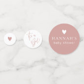 Dusty Roze/Roos Baby shower Custom Confetti (Achterkanten)