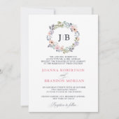 Dusty roze Roses Midzomer Floral Wedding Kaart (Voorkant)