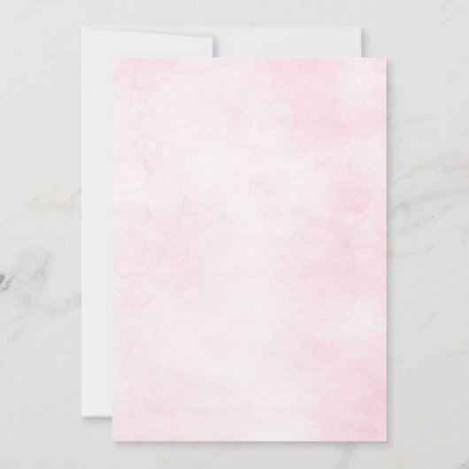 Dusty roze Roses Midzomer Floral Wedding Kaart (Achterkant)