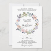 Dusty roze Roses Midzomer Floral Wedding Kaart (Voorkant)