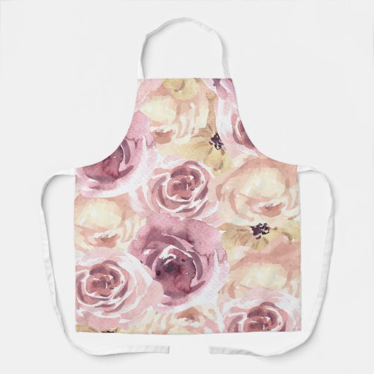 Dusty roze Roses Schort (Voorkant)