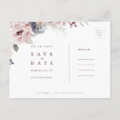 Dusty roze roze boho floral save the date aankondigingskaart (Achterkant)