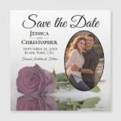 Dusty roze roze bruiloft bespaart de datum van de  (Voorkant)