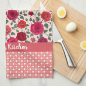 Dusty roze rozen op maat theedoek (Quarter Fold)