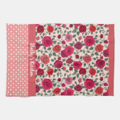 Dusty roze rozen op maat theedoek (Horizontaal)