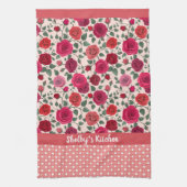 Dusty roze rozen op maat theedoek (Verticaal)