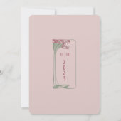 Dusty roze salie elegantie botanische bruiloft kaart (Achterkant)