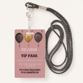 Dusty Roze Verjaardag Party Foto Custom Pass VIP Badge (Achterkant met draagriem)