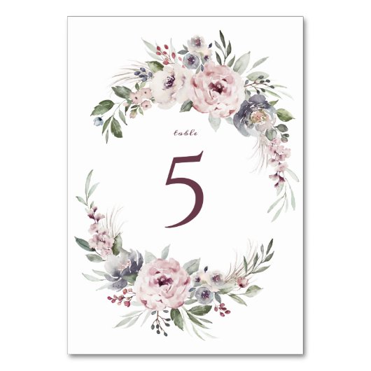 Dusty roze waterverf floral boho bruiloft kaart (Voorkant)