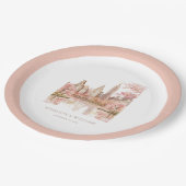 Dusty Roze Waterverf New York Bruiloft Papieren Bordje (Gekanteld)