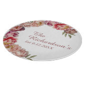 Dusty Roze Waterverf Pioen Custom Snijplank (Hoek)