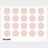 Dusty roze wit kruis meisje religieuze doop ronde sticker (Vel)
