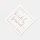 Dusty Roze & Wit Minimalistisch Script Bruids Brun Servet (Hoek)