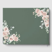 Dusty Rozen Eucalyptus bloemenschrift bruiloft Gastenboek (Achterkant)