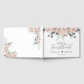 Dusty Rozen Eucalyptus Elegant Script Wedding Gastenboek (Volledig)