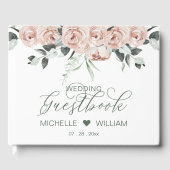 Dusty Rozen Eucalyptus Elegant Script Wedding Gastenboek (Voorkant)