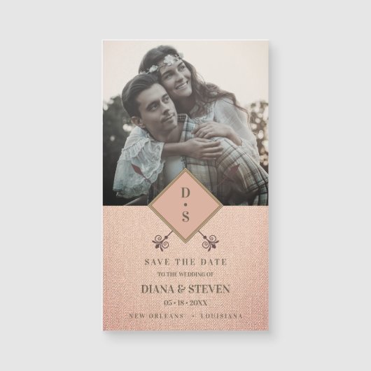 Dusty Rustic Boho Photo Verloving Save the Date (Voorkant)