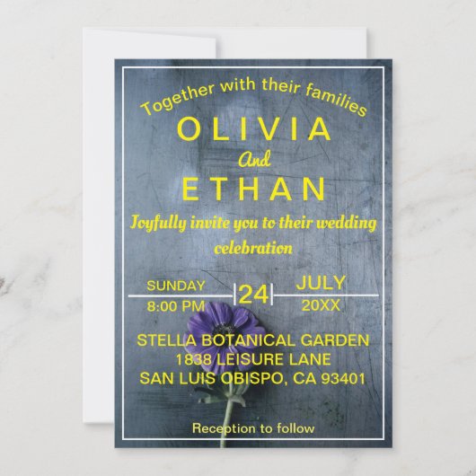 Dusty rustic gold elegant Wedding Invitation Kaart (Voorkant)