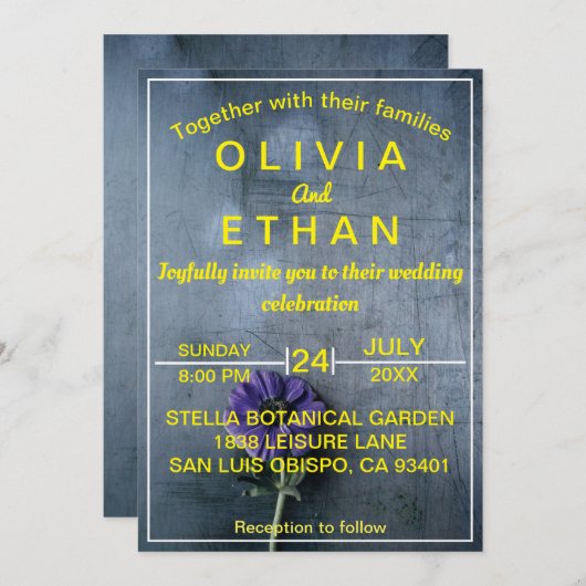 Dusty rustic gold elegant Wedding Invitation Kaart (Voorkant / Achterkant)