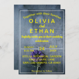 Dusty rustic gold elegant Wedding Invitation Kaart