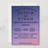 Dusty rustic paarse elegant Wedding Invitation Kaart (Voorkant)
