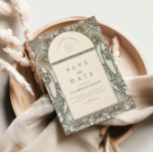 Dusty Sage Art Nouveau bruiloft Save The Date