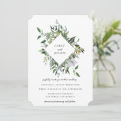 Dusty Sage Botanical Lijst Wedding Kaart (Staand voorkant)