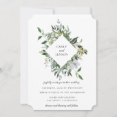 Dusty Sage Botanical Lijst Wedding Kaart (Voorkant)