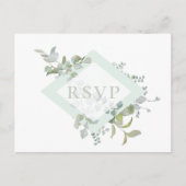 Dusty Sage Botanical Wedding RSVP Song Aanvraag Uitnodiging Briefkaart (Voorkant)