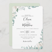 Dusty Sage Botanische bruiloft uitnodiging (Voorkant / Achterkant)