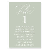 Dusty Sage Calligraphy Seating Chart Kaart (Voorkant)