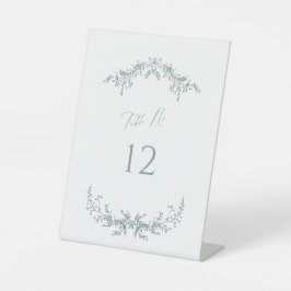 Dusty Sage Cottage Table Number Pedestal Sign Reclamebord Met Voetstuk