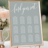Dusty Sage Eenvoudige Bruiloft Zittafel Grafiek Poster