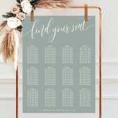 Dusty Sage Eenvoudige Bruiloft Zittafel Grafiek Poster
