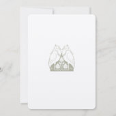 Dusty Sage en Duif Witte Tortelduifjes Bruiloft Kaart (Achterkant)