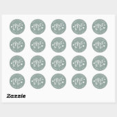 Dusty Sage | Gepersonaliseerde weddenschap Ronde Sticker (Vel)