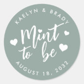 Dusty Sage | Gepersonaliseerde weddenschap Ronde Sticker (Voorkant)